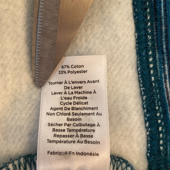 T by Talbots L/S Funnel Neck Spacedye Sweatshirt Teal Size Medium - Picture 8 of 9